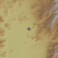 Shaded relief of the 55 km around Los Ingleses, drawn from the GMTED2010 grid
