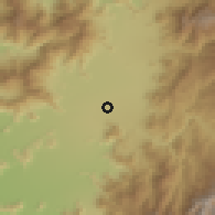 Shaded relief of the 55 km around Los Libertadores, drawn from the GMTED2010 grid