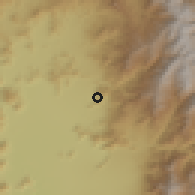 Shaded relief of the 55 km around Los Litres, drawn from the GMTED2010 grid