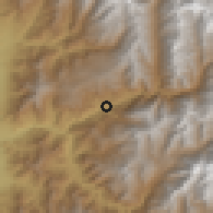 Shaded relief of the 55 km around Los Maitenes, drawn from the GMTED2010 grid