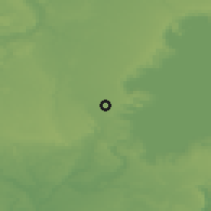 Shaded relief of the 53 km around Los Pellines, drawn from the GMTED2010 grid