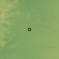 Shaded relief of the 54 km around Cabrero, drawn from the GMTED2010 grid