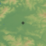 Shaded relief of the 53 km around Máfil, drawn from the GMTED2010 grid