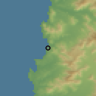 Shaded relief of the 56 km around Maitencillo, drawn from the GMTED2010 grid