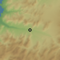Shaded relief of the 57 km around Maitencillo, drawn from the GMTED2010 grid