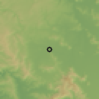Shaded relief of the 55 km around Marchihue, drawn from the GMTED2010 grid