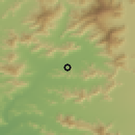 Shaded relief of the 55 km around María Pinto, drawn from the GMTED2010 grid