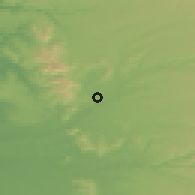Shaded relief of the 54 km around Cajón, drawn from the GMTED2010 grid