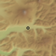 Shaded relief of the 54 km around Melipeuco, drawn from the GMTED2010 grid