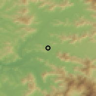Shaded relief of the 55 km around Melipilla, drawn from the GMTED2010 grid