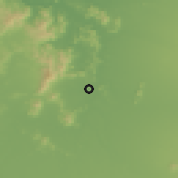 Shaded relief of the 55 km around Melozal, drawn from the GMTED2010 grid