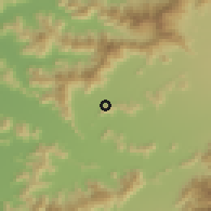 Shaded relief of the 55 km around Millahue, drawn from the GMTED2010 grid
