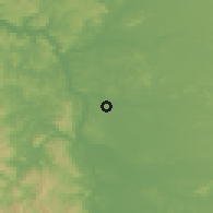 Shaded relief of the 54 km around Millantú, drawn from the GMTED2010 grid