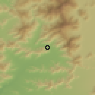 Shaded relief of the 55 km around Miraflores, drawn from the GMTED2010 grid