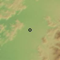 Shaded relief of the 55 km around Molina, drawn from the GMTED2010 grid