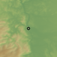 Shaded relief of the 54 km around Nacimiento, drawn from the GMTED2010 grid