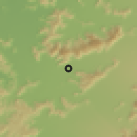 Shaded relief of the 55 km around Nancagua, drawn from the GMTED2010 grid