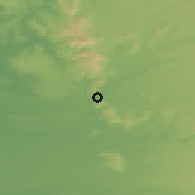 Shaded relief of the 54 km around Ñancul, drawn from the GMTED2010 grid