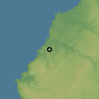 Shaded relief of the 55 km around Navidad, drawn from the GMTED2010 grid