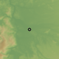 Shaded relief of the 54 km around Negrete, drawn from the GMTED2010 grid