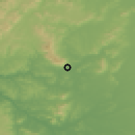 Shaded relief of the 54 km around Ninhue, drawn from the GMTED2010 grid