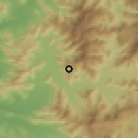 Shaded relief of the 56 km around Calera, drawn from the GMTED2010 grid