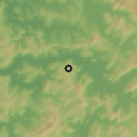 Shaded relief of the 55 km around Orilla de Maule, drawn from the GMTED2010 grid