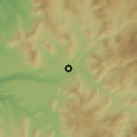 Shaded relief of the 56 km around Ovalle, drawn from the GMTED2010 grid