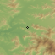 Shaded relief of the 55 km around Pabellón, drawn from the GMTED2010 grid