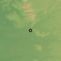 Shaded relief of the 54 km around Padre las Casas, drawn from the GMTED2010 grid