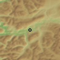 Shaded relief of the 52 km around Palena, drawn from the GMTED2010 grid