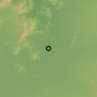 Shaded relief of the 55 km around Palmilla, drawn from the GMTED2010 grid