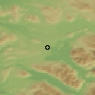 Shaded relief of the 53 km around Pangipulli, drawn from the GMTED2010 grid