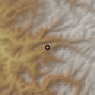 Shaded relief of the 56 km around Panguesillo, drawn from the GMTED2010 grid