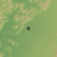 Shaded relief of the 55 km around Panguilemo, drawn from the GMTED2010 grid