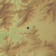 Shaded relief of the 56 km around Panquehue, drawn from the GMTED2010 grid