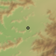 Shaded relief of the 55 km around Panquehue, drawn from the GMTED2010 grid