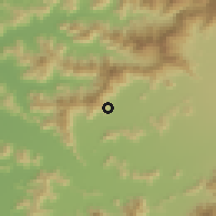 Shaded relief of the 55 km around Parral de Purén, drawn from the GMTED2010 grid