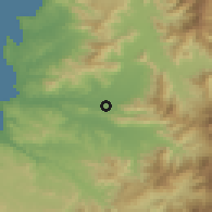 Shaded relief of the 56 km around Paso Basaure Alto del Puerto San Francisco, drawn from the GMTED2010 grid
