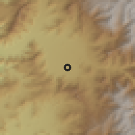 Shaded relief of the 56 km around Calle Larga, drawn from the GMTED2010 grid
