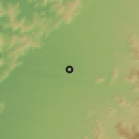 Shaded relief of the 55 km around Pelarco, drawn from the GMTED2010 grid