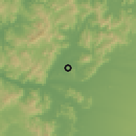 Shaded relief of the 55 km around Pencahue, drawn from the GMTED2010 grid