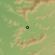 Shaded relief of the 55 km around Pencahue Abajo, drawn from the GMTED2010 grid