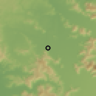 Shaded relief of the 55 km around Peralillo, drawn from the GMTED2010 grid