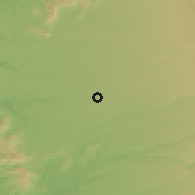 Shaded relief of the 54 km around Perquenco, drawn from the GMTED2010 grid