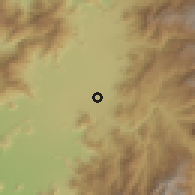 Shaded relief of the 55 km around Calle Nueva, drawn from the GMTED2010 grid