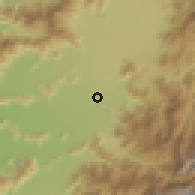 Shaded relief of the 55 km around Pichiguao, drawn from the GMTED2010 grid