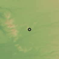 Shaded relief of the 54 km around Pillanlelbún, drawn from the GMTED2010 grid