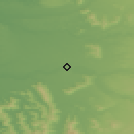 Shaded relief of the 54 km around Pitrufquén, drawn from the GMTED2010 grid