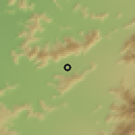 Shaded relief of the 55 km around Placilla, drawn from the GMTED2010 grid